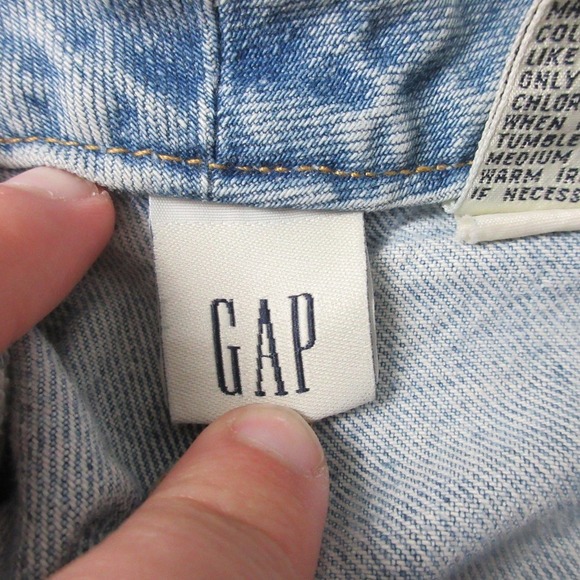 GAP Denim Mini Micro Skirt 4 Blue 100% Cotton Pockets Casual Brat Y2K Vtg 310 - Picture 10 of 12